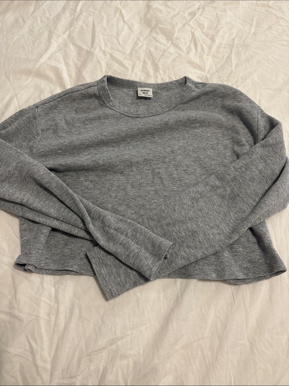 Aritzia cropped waffle top
